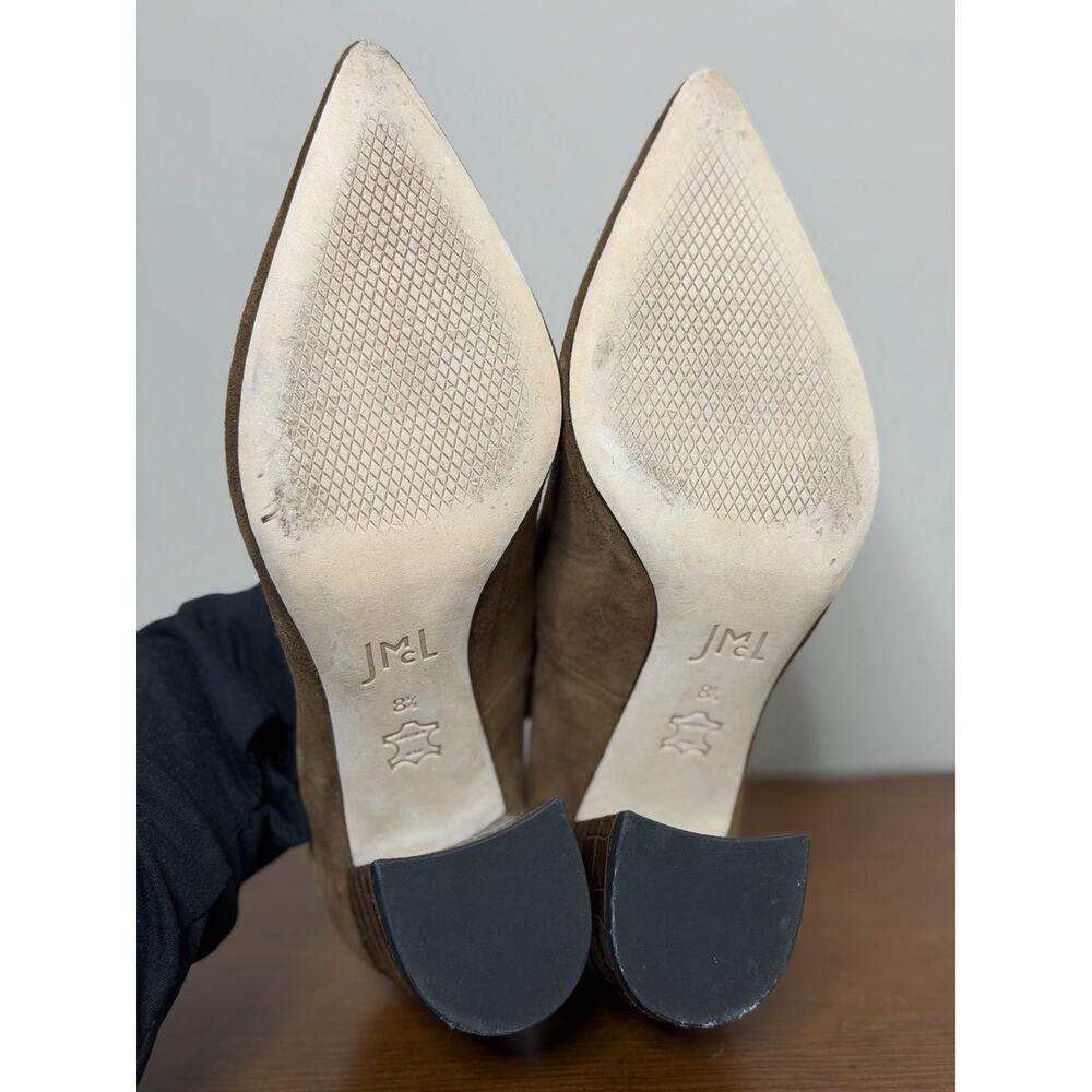 J. McLaughlin Beatrice Toasted Coconut Brown Suede Block Heels Pumps Sz 8.5 - Picture 5 of 8